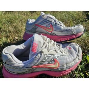Nike Initiators Women's Size 5.5 Silver White Pink Fast Shipping